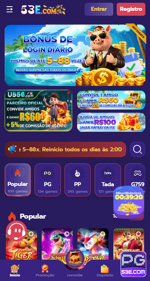 APP premium da 53e.com para mobile